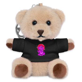 ganesha yoga india buddha god meditation elephant - Teddy Keyring - black - Front