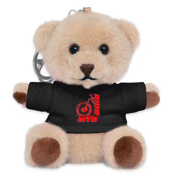 Ride MTB, fahre mehr Mountainbike - Teddy Schlüsselanhänger - Schwarz - Vorne