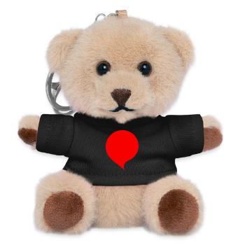 Sprechblase Comic selbst gestalten personalisieren - Teddy Schlüsselanhänger - Schwarz - Vorne