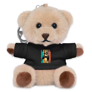 Level 40 Complete Gamer Birthday 40. - Teddy Keyring - black - Front