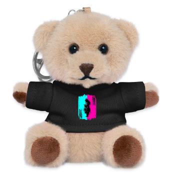 Samurai Silhouette Japan Krieger Schwarz Kunst - Teddy Schlüsselanhänger - Schwarz - Vorne