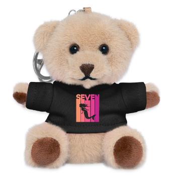 Mermaid 7 years children 7th birthday - Teddy Keyring - black - Front