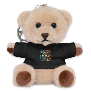 1963 Geboren Geburtstag Geburtsjahr - Teddy Schlüsselanhänger - Schwarz - Vorne
