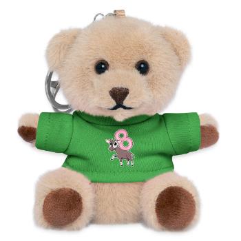 Girl 8 years old Okapi 8th birthday gift - Teddy Keyring - green - Front