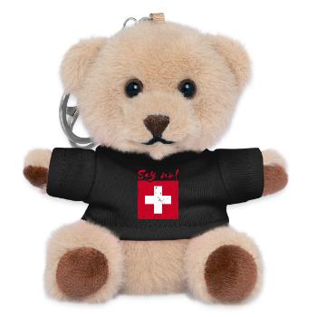 Say No Switzerland - Teddy Keyring - black - Front
