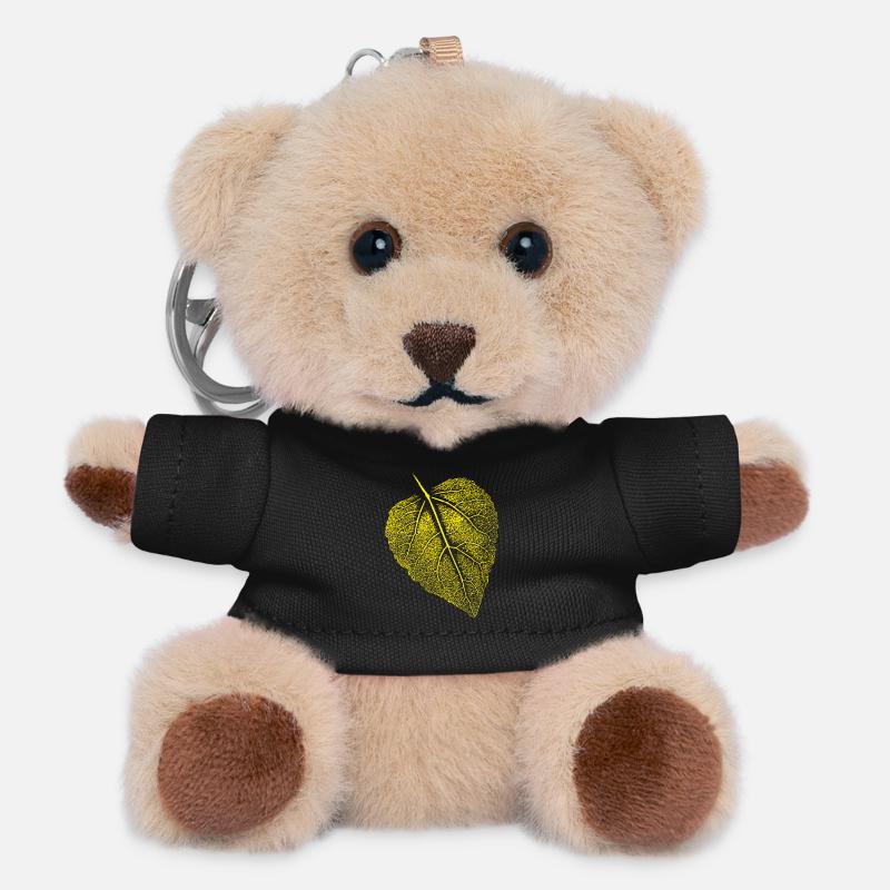 Lindenblatt / Blatt Linde - Teddy Schlüsselanhänger - Schwarz