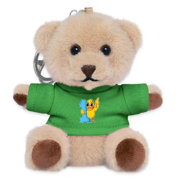 1 year old - Enrollment - Duck motif - Winner - Teddy Keyring - green - Front