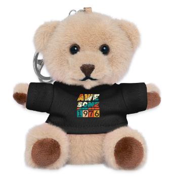 1976 Geboren Geburtstag Geburtsjahr Vintage - Teddy Schlüsselanhänger - Schwarz - Vorne