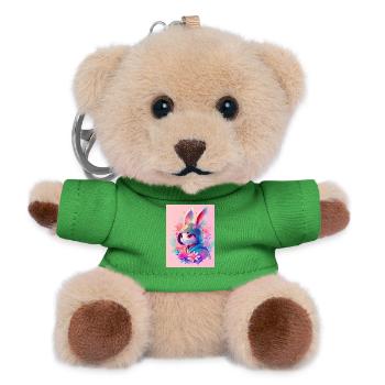Lapin dans le style numérique - Porte-clés ourson - vert - Devant