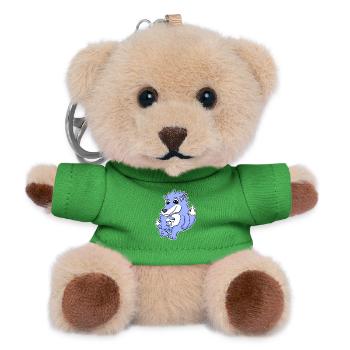 Wolf Family - Wolf with Baby - Teddy Keyring - green - Front