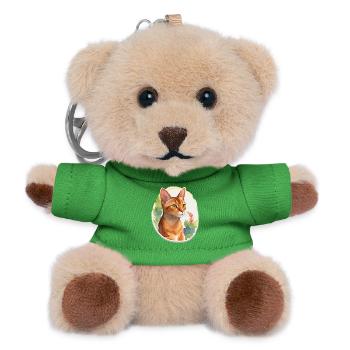 Chat abyssin - Porte-clés ourson - vert - Devant