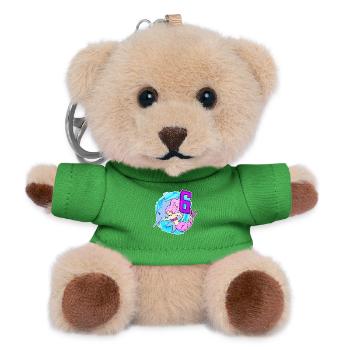 Girl - 6th Birthday Mermaid - Daughter - Teddy Keyring - green - Front