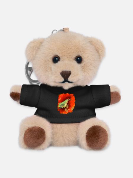 Gift in Red and Green, great, high quality - Teddy Keyring - black