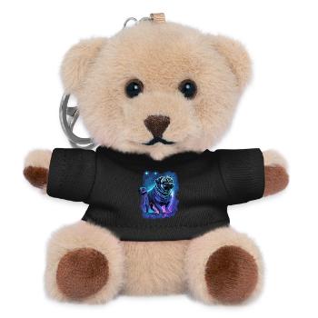 Pug Dog Midnight Magic - Teddy Keyring - black - Front