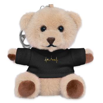 Paris Skyline Herzschlag Eiffelturm Frankreich - Teddy Schlüsselanhänger - Schwarz - Vorne