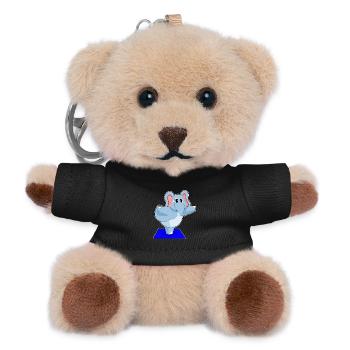 Elefant Yoga Fitness Gymnastik - Teddy Schlüsselanhänger - Schwarz - Vorne