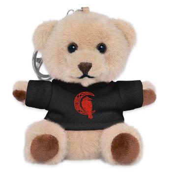 Der rote Rabe und der Mond - Teddy Schlüsselanhänger - Schwarz - Vorne