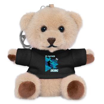 I'd Rather Ski - Ski Wintersportler Skifahrer - Teddy Schlüsselanhänger - Schwarz - Vorne