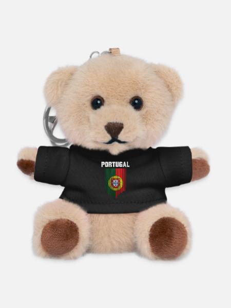 Drapeau du Portugal, fierté portugaise - Porte-clés ourson - noir