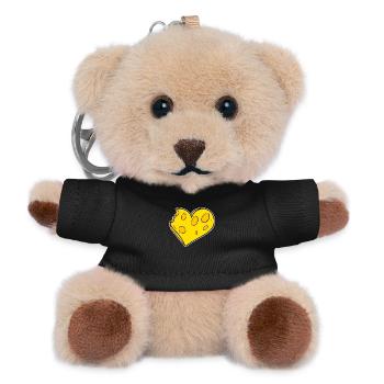 Coeur de fromage - Porte-clés ourson - noir - Devant