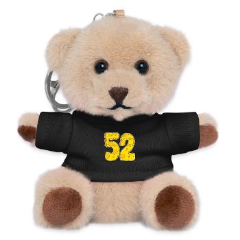 52 Jahre Lustig Käse - Teddy Schlüsselanhänger - Schwarz - Vorne