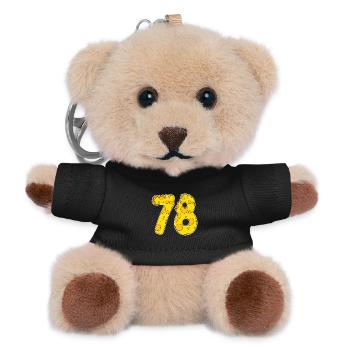 78 years of Lustig Käse - Teddy Keyring - black - Front