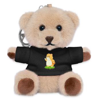Hamster Basketballspieler Basketball - Teddy Schlüsselanhänger - Schwarz - Vorne