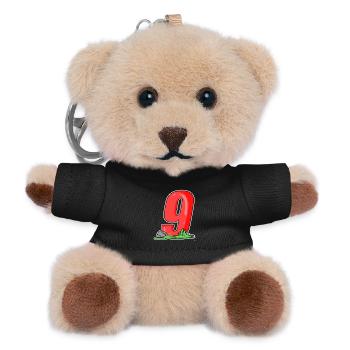 Zahl 9 Nummer - Teddy Schlüsselanhänger - Schwarz - Vorne