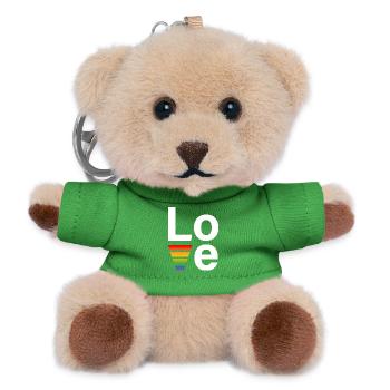Chemise LGBT Regenbogen love blanc - Porte-clés ourson - vert - Devant