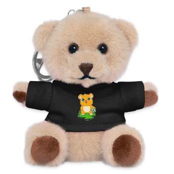 Hamster Volleyballspieler Volleyball - Teddy Schlüsselanhänger - Schwarz - Vorne