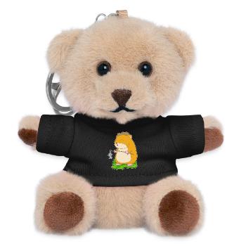 Pêche au poisson hamster pêcheur - Porte-clés ourson - noir - Devant