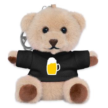 Bier Bierglas Vatertag Geschenk Vater Papa - Teddy Schlüsselanhänger - Schwarz - Vorne