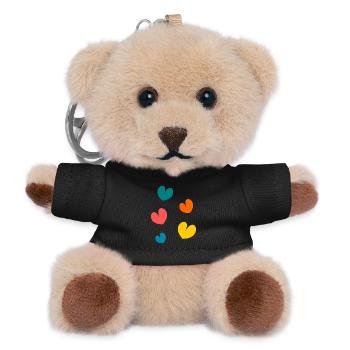 HEART. COUPLE. JUST MARRIED. Bachelorette party. VALENTINE'S DAY. - Teddy Keyring - black - Front