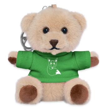 Renard blanc mignon - Porte-clés ourson - vert - Devant