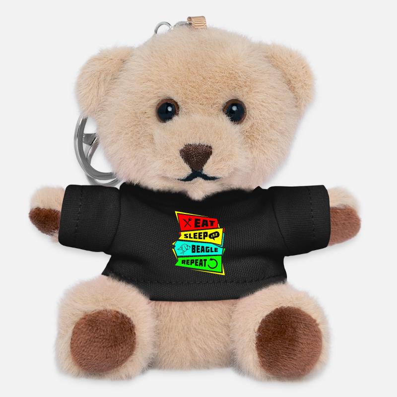 Eat Sleep Beagle Repeat - Porte-clés ourson - noir