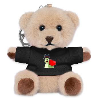 Snail Groom Heart Wedding - Teddy Keyring - black - Front