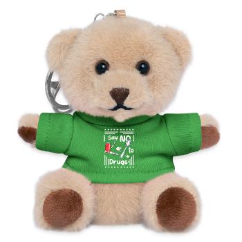 Sag NEIN zu Drogen - Teddy Schlüsselanhänger - Grün - Vorne