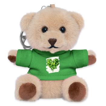 St. Patrick's Day Shamrock Heart - Teddy Keyring - green - Front