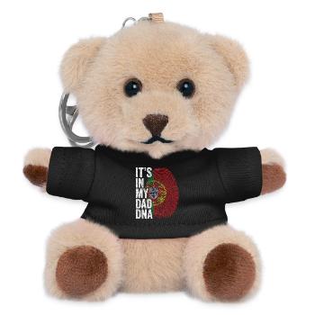 Portugal Flagge Portugiesisch Papa Fußabdruck - Teddy Schlüsselanhänger - Schwarz - Vorne