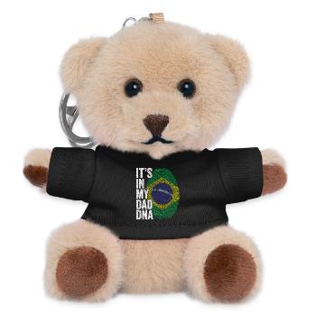Brasilien Flagge Brasilianischer Papa Fußabdruck - Teddy Schlüsselanhänger - Schwarz - Vorne