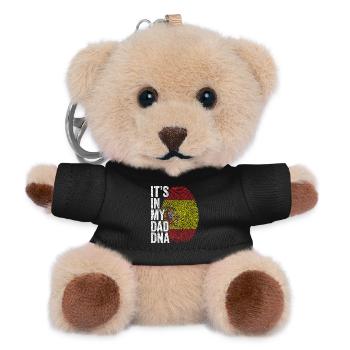 Spanien Flagge Spanisch Papa Fußabdruck - Teddy Schlüsselanhänger - Schwarz - Vorne