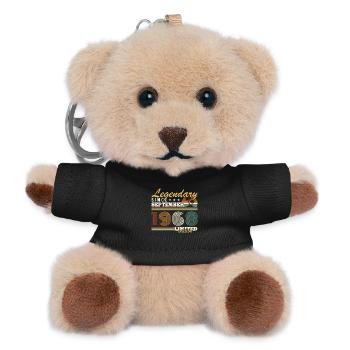 September 1968 Vintage Birthday Gift - Teddy Keyring - black - Front