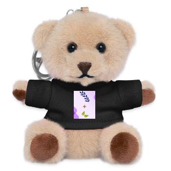 Minimalist Nature-inspired Leaf Design - Teddy Keyring - black - Front