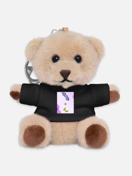 Minimalist Nature-inspired Leaf Design - Teddy Keyring - black