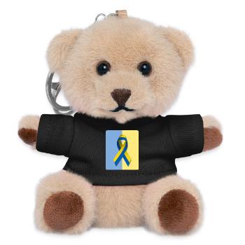 Peace for Ukraine - Teddy Keyring - black - Front