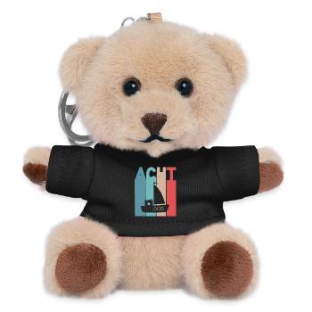 8 Jahre Kindergeburtstag Schiff - Teddy Schlüsselanhänger - Schwarz - Vorne