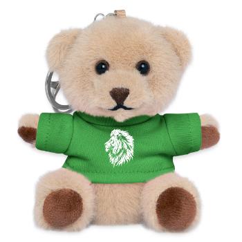 Majestic Lion Head Black and White - Teddy Keyring - green - Front