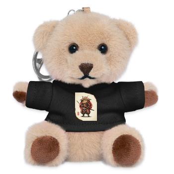 Anthropomorphic Rat Samurai in Armor - Teddy Keyring - black - Front