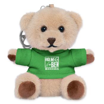 VIOLINE UND BIER UND ICH BIN WIEDER HIER - Teddy Schlüsselanhänger - Grün - Vorne