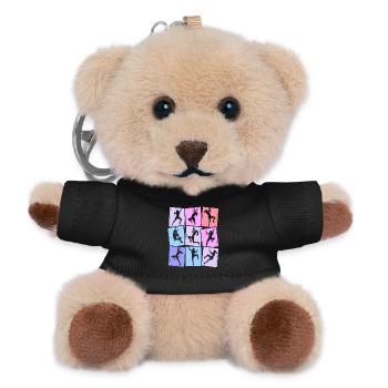 Climbing Mountains Climbers Bouldering Women Girls - Teddy Keyring - black - Front